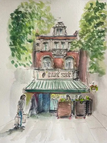 Cafe in Watercolours